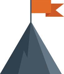 Poster - Stylized mountain peak is shown with a waving orange flag planted on its top