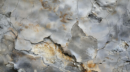 Wall Mural - Close up of a cracked and weathered concrete wall.