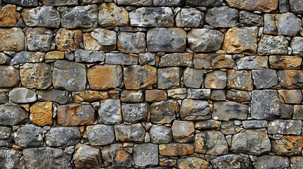 Wall Mural - A close-up of a weathered stone wall.