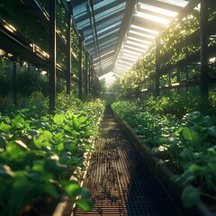 Sustainable farming practices in green organic agriculture landscape picture