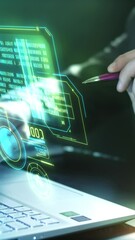 Wall Mural - decryption of an incoming data packet using a virtual panel.