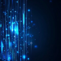 Wall Mural - Blue abstract line background with futuristic technology-inspired elements image