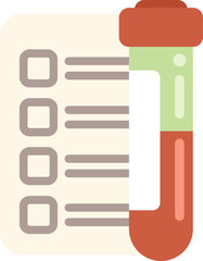 Wall Mural - Icon of a blood test form with a test tube, symbolizing medical analysis and laboratory procedures