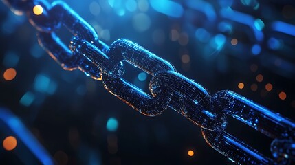 Futuristic blockchain banner with abstract elements in a modern design
