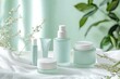 © InfiniteStudio - Explore the benefits of a Korean skincare routine with essential products on a soft surface surrounded by greenery