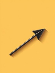 Wall Mural - Black arrow pointing right flat design top view navigation theme cartoon drawing colored pastel