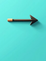 Wall Mural - Black arrow pointing right flat design top view navigation theme cartoon drawing colored pastel