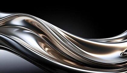 Poster - Abstract silver wave