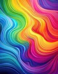 Wall Mural - Abstract rainbow waves