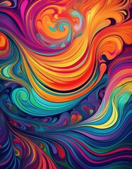 Wall Mural - Abstract swirl of vibrant colors