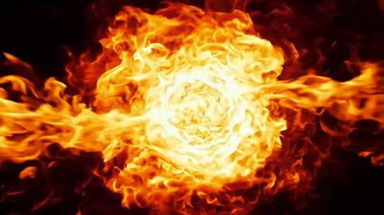Wall Mural - seamless animation burning explosion where blazing magical fireball loops llfire flames dynamic chaotic cloud wave background perfect cinematic storytelling offering intense captivating
