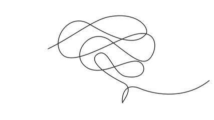 Brain continue single line illustration set collection template	
