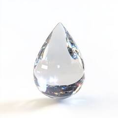 Wall Mural - 3d rendering of a water droplet with a sparkling effect, illustrating the concept of hydration. The droplet is isolated against a clean white background, highlighting its refreshing nature