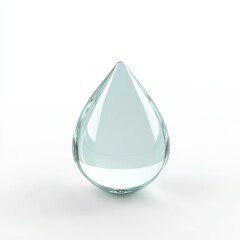 Wall Mural - 3d rendering of a water droplet with a sparkling effect, illustrating the concept of hydration. The droplet is isolated against a clean white background, highlighting its refreshing nature
