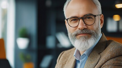 Wall Mural - Confident Older Man in Modern Workspace