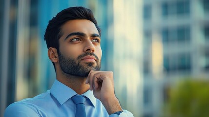 Poster - Thoughtful Businessman in Urban Setting