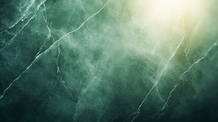 Canvas Print - A green stone wall with a light shining on it