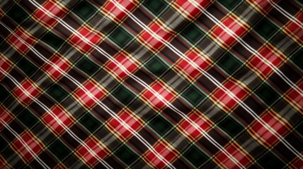 Sticker - A plaid fabric with red and green stripes