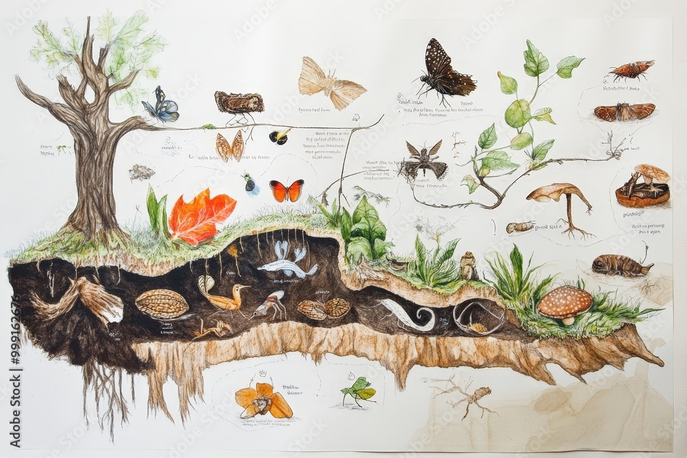 A biology textbook section on ecosystems, with diagrams illustrating ...