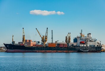 Unloading Containers from a Ship, Baltimore Maryland USA