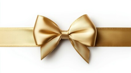 Poster - A gold ribbon bow is shown on a white background