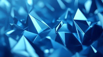 Abstract blue geometric background animation, triangles and lines, futuristic shapes and design. Low Poly Art. Illustration