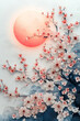 © siriwan - A painting of a cherry blossom tree with pink flowers