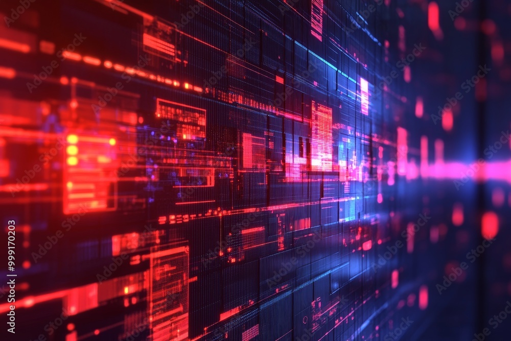 Block Incomming Network Network firewall illustrated as a digital barrier blocking incoming ...