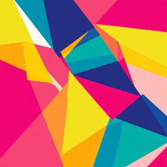 Poster - A colorful abstract design with squares and triangles