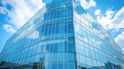 Sticker - Modern Glass Building Against Bright Blue Sky