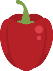 Poster - Red bell pepper is isolated on a white background, showing the concept of healthy food and cooking