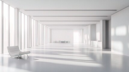 Sticker - Bright Minimalist Interior with Natural Light and Shadows