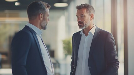 Sticker - Professional Men Engaged in Business Discussion