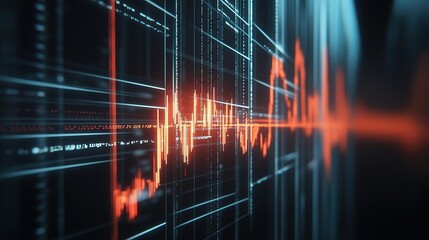 Abstract Digital Waveform and Data Visualization