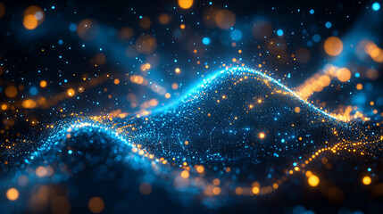 futuristic digital background featuring abstract data patterns and technological elements. The image symbolizes innovation, connectivity, and the power of data in modern technology-driven environments