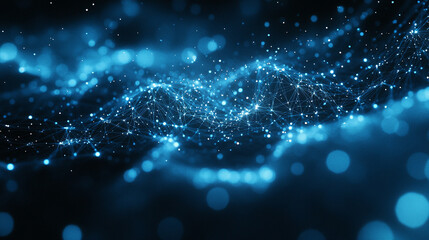 futuristic digital background featuring abstract data patterns and technological elements. The image symbolizes innovation, connectivity, and the power of data in modern technology-driven environments