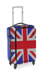 Canvas Print - Suitcase painted in national flag of United Kingdom isolated on white