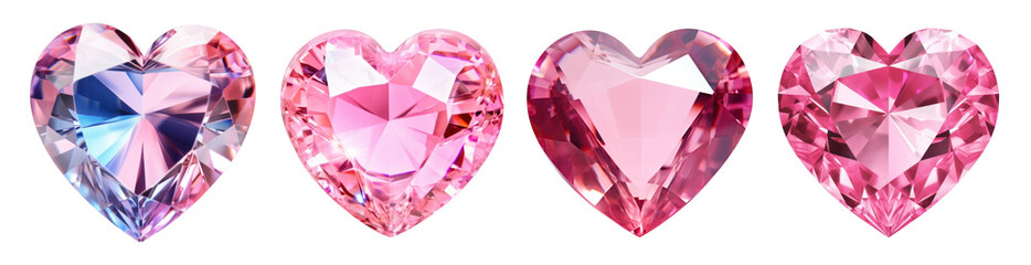 Wall Mural - 3D heart-shaped png cut out element set
