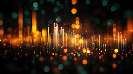 Canvas Print - Abstract Sound Wave Visualization with Colorful Lights