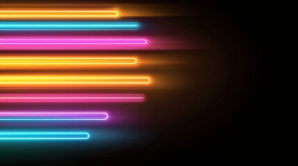 Wall Mural - Futuristic Neon Lines Background   Abstract Technology Design