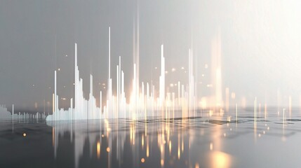 Poster - Abstract Sound Wave with Light Reflections in Background