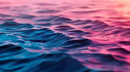 Abstract sea, colorful waves and reflections, 3D illustration