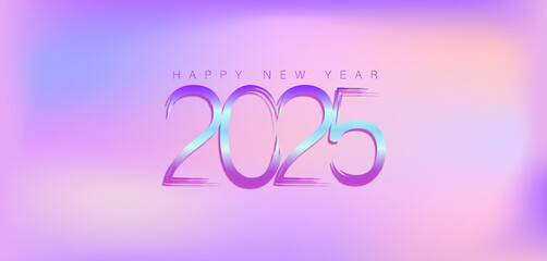 Wall Mural - An elegant New Year 2025 design, showcasing cheerful motifs and bright colors to welcome the new year