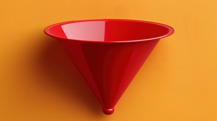 Poster - Red Cone on an Orange Background