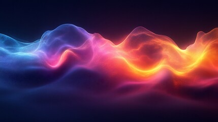 Wall Mural - Abstract glowing wave background with blue and orange light.