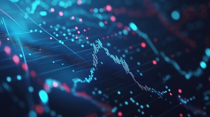 Sticker - Digital Data Visualization of Stock Market Trends