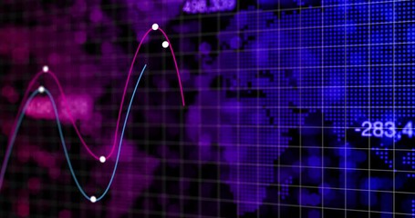 Aufkleber - World map, chart and inflation in finance for investment, global trade or competitive statistics. International exchange, graph or stock market success for increase in economy or worldwide networking