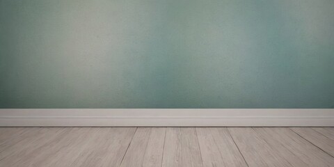 A wall with a blue background and a white trim