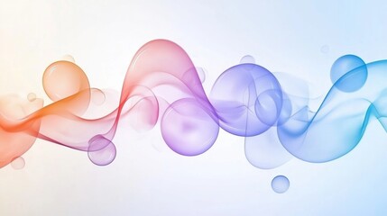 Poster - Colorful Abstract Waves and Bubbles Background