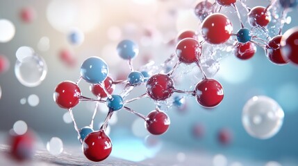 Wall Mural - Colorful Molecular Structure on Abstract Background